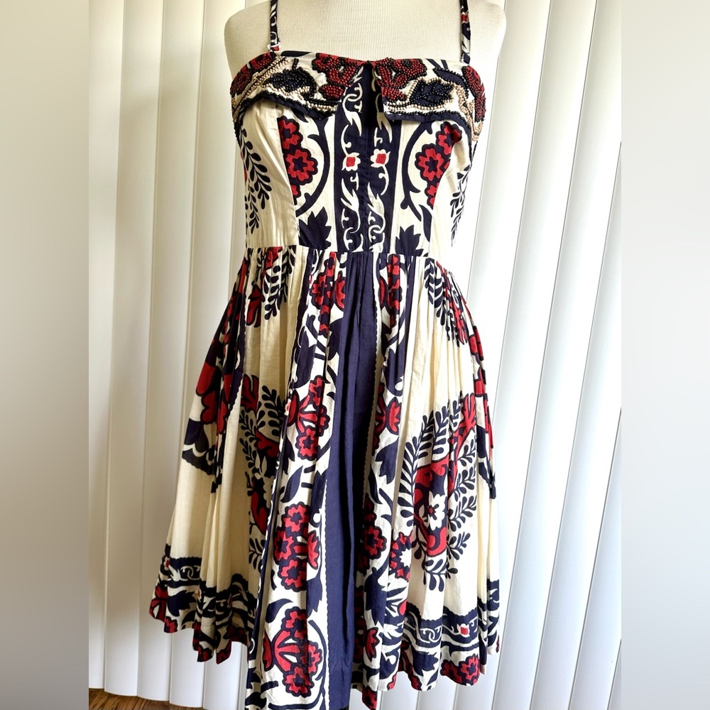 Yoana Baraschi Lined Cotton Dress Size 6P